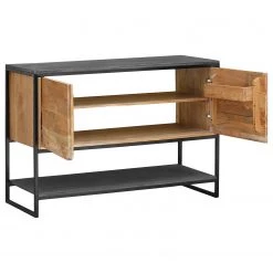 Ars manufacti Salle de bain Conjo II (2 éléments) - Acacia massif / Fer - Acacia / Noir - Largeur : 120 cm -Meubles de salle de bain Soldes 2022 1000287824 220517 032 DETAILS P000000001000287824