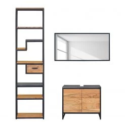 Ars manufacti Salle de bain Conjo III (3 éléments) - Acacia massif / Fer - Acacia / Noir