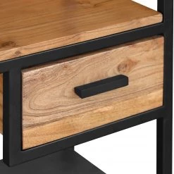 Ars manufacti Salle de bain Conjo III (3 éléments) - Acacia massif / Fer - Acacia / Noir -Meubles de salle de bain Soldes 2022 1000287825 220517 045 DETAILS P000000001000287825