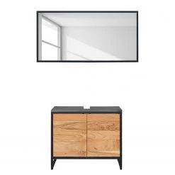 Ars manufacti Salle de bain Conjo IV (2 éléments) - Acacia massif / Fer - Acacia / Noir