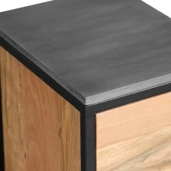 Ars manufacti Salle de bain Conjo IV (2 éléments) - Acacia massif / Fer - Acacia / Noir -Meubles de salle de bain Soldes 2022 1000287826 220517 036 DETAILS P000000001000287826