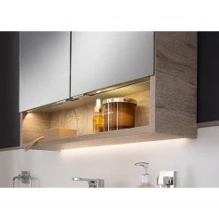 Fackelmann Armoire de toilette B.Style - Avec éclairage intégré - Chêne gris - Largeur : 60 cm -Meubles de salle de bain Soldes 2022 1000287836 211215 074340000054 DETAILS P000000001000287836