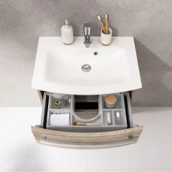 Fackelmann Meuble avec vasque B.Style - Chêne gris - Largeur : 65 cm -Meubles de salle de bain Soldes 2022 1000287852 210826 08283300145 DETAILS P000000001000287852