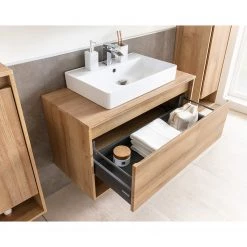 Fackelmann Meuble sous lavabo Natura - Imitation chêne à nœuds -Meubles de salle de bain Soldes 2022 1000300279 211026 110504000030 MOOD DETAILS P000000001000300279 mood