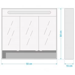 Fackelmann Armoire de toilette Natura - Avec éclairage - Imitation chêne à nœuds -Meubles de salle de bain Soldes 2022 1000300281 211209 164300000513 SKETCH DETAILS P000000001000300281 sketch