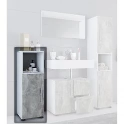 VCM Armoire de salle de bain Flandu - Imitation béton -Meubles de salle de bain Soldes 2022 1000304211 211029 13250600071 DETAILS P000000001000304211