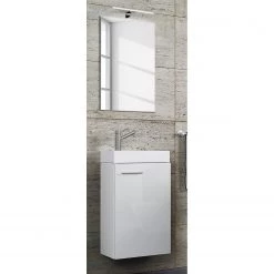 VCM Salle de bain Slito III (2 éléments) - Avec éclairage intégré - Blanc