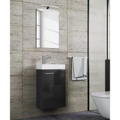 VCM Salle de bain Slito III (2 éléments) - Avec éclairage intégré - Noir -Meubles de salle de bain Soldes 2022 1000304227 211108 08145900040 MOOD DETAILS P000000001000304227 mood