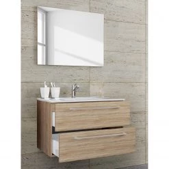 VCM Salle de bain Muniz I (2 éléments) - Imitation chêne de Sonoma - Largeur : 60 cm