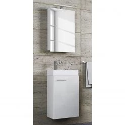 VCM Salle de bain Slito IV (2 éléments) - Avec éclairage intégré - Blanc