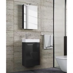 VCM Salle de bain Slito IV (2 éléments) - Avec éclairage intégré - Noir -Meubles de salle de bain Soldes 2022 1000304237 211108 08145900046 MOOD DETAILS P000000001000304237 mood