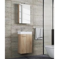 VCM Salle de bain Slito IV (2 éléments) - Avec éclairage intégré - Imitation chêne de Sonoma -Meubles de salle de bain Soldes 2022 1000304239 211108 08150000049 MOOD DETAILS P000000001000304239 mood