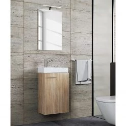 VCM Salle de bain Slito III (2 éléments) - Avec éclairage intégré - Imitation chêne de Sonoma -Meubles de salle de bain Soldes 2022 1000304240 211108 08150000052 MOOD DETAILS P000000001000304240 mood