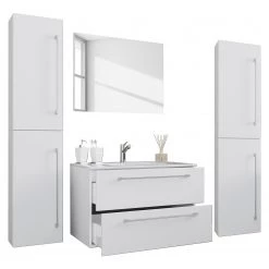 VCM Salle de bain Muniz X (4 éléments) - Blanc - Largeur : 126 cm -Meubles de salle de bain Soldes 2022 1000304245 211029 13324200190 DETAILS P000000001000304245