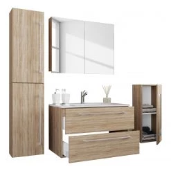 VCM Salle de bain Muniz VII (4 éléments) - Imitation chêne de Sonoma - Largeur : 126 cm 7 VCM Salle de bain Muniz VII (4 éléments) - Imitation chêne de Sonoma - Largeur : 126 cm -Meubles de salle de bain Soldes 2022 1000304246 211029 13324300193 DETAILS P000000001000304246