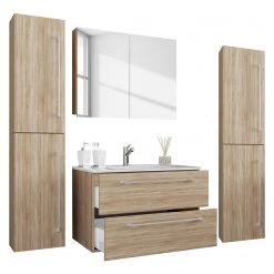 VCM Salle de bain Muniz XI (4 éléments) - Imitation chêne de Sonoma - Largeur : 126 cm 7 VCM Salle de bain Muniz XI (4 éléments) - Imitation chêne de Sonoma - Largeur : 126 cm -Meubles de salle de bain Soldes 2022 1000304248 211029 13332500201 DETAILS P000000001000304248
