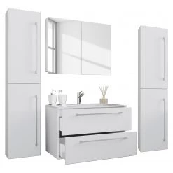 VCM Salle de bain Muniz XI (4 éléments) - Blanc - Largeur : 146 cm -Meubles de salle de bain Soldes 2022 1000304251 211029 13341900210 DETAILS P000000001000304251