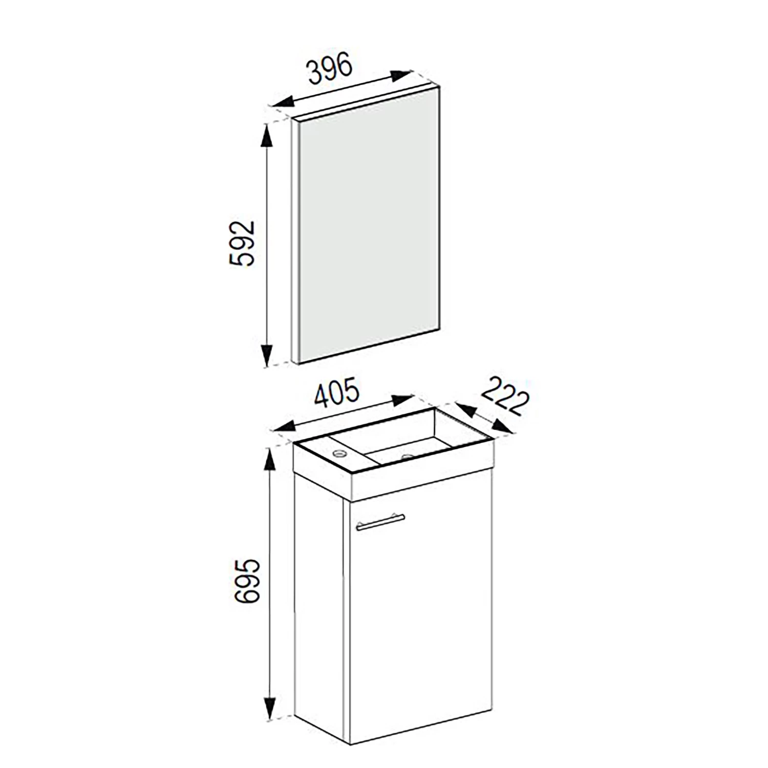 VCM Salle de bain Slito I (3 éléments) - Imitation béton 6 VCM Salle de bain Slito I (3 éléments) - Imitation béton – Image 4