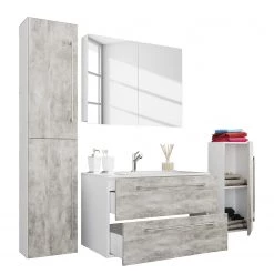 VCM Salle de bain Muniz VIII (4 éléments) - Imitation béton - Largeur : 146 cm -Meubles de salle de bain Soldes 2022 1000304266 211108 08150100078 DETAILS P000000001000304266