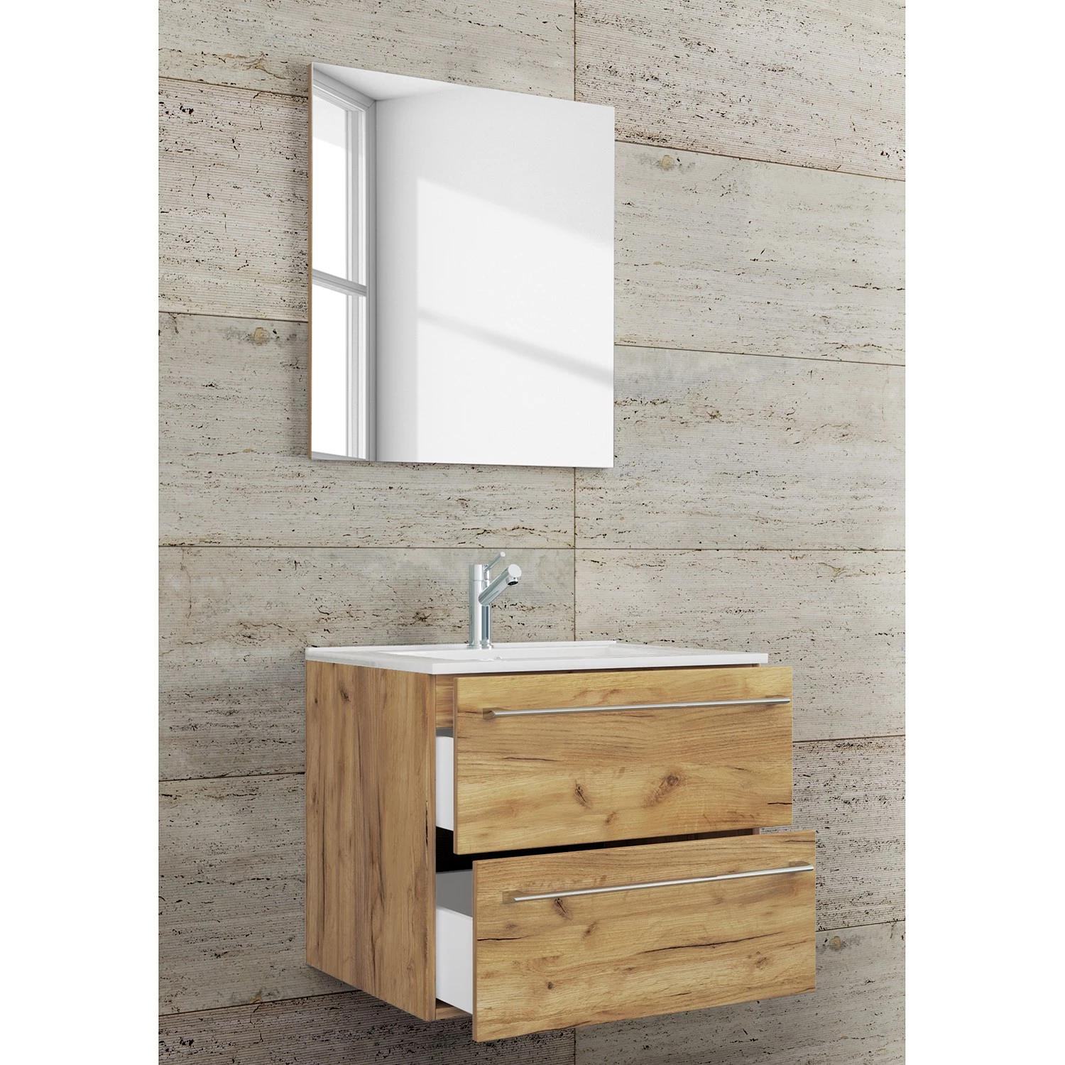 VCM Salle de bain Muniz III (2 éléments) - Imitation chêne - Largeur : 61 cm 3 VCM Salle de bain Muniz III (2 éléments) - Imitation chêne - Largeur : 61 cm