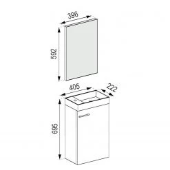 VCM Salle de bain Slito I (3 éléments) - Imitation chêne -Meubles de salle de bain Soldes 2022 1000304274 211108 081501000555 SKETCH DETAILS P000000001000304274 sketch