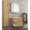 VCM Salle de bain Muniz VIII (4 éléments) - Imitation chêne - Largeur : 126 cm