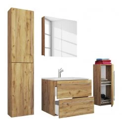 VCM Salle de bain Muniz VIII (4 éléments) - Imitation chêne - Largeur : 126 cm 7 VCM Salle de bain Muniz VIII (4 éléments) - Imitation chêne - Largeur : 126 cm -Meubles de salle de bain Soldes 2022 1000304278 211108 081458000039 DETAILS P000000001000304278