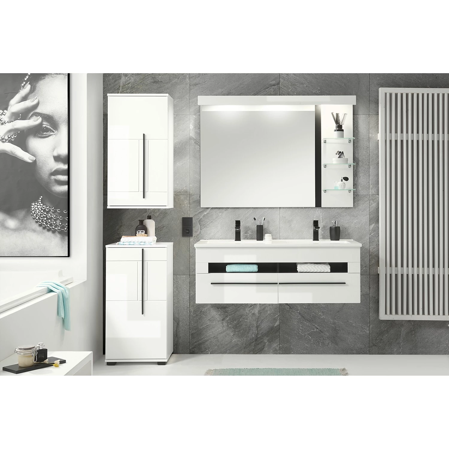 Roomscape Armoire suspendue Farson - Blanc brillant - Butoir à droite 4 Roomscape Armoire suspendue Farson - Blanc brillant - Butoir à droite – Image 2