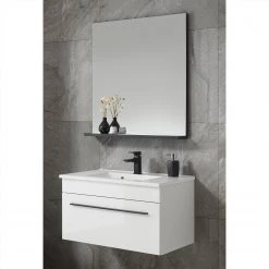 Roomscape Salle de bain Farson V (2 éléments) - Blanc brillant - Largeur : 80 cm