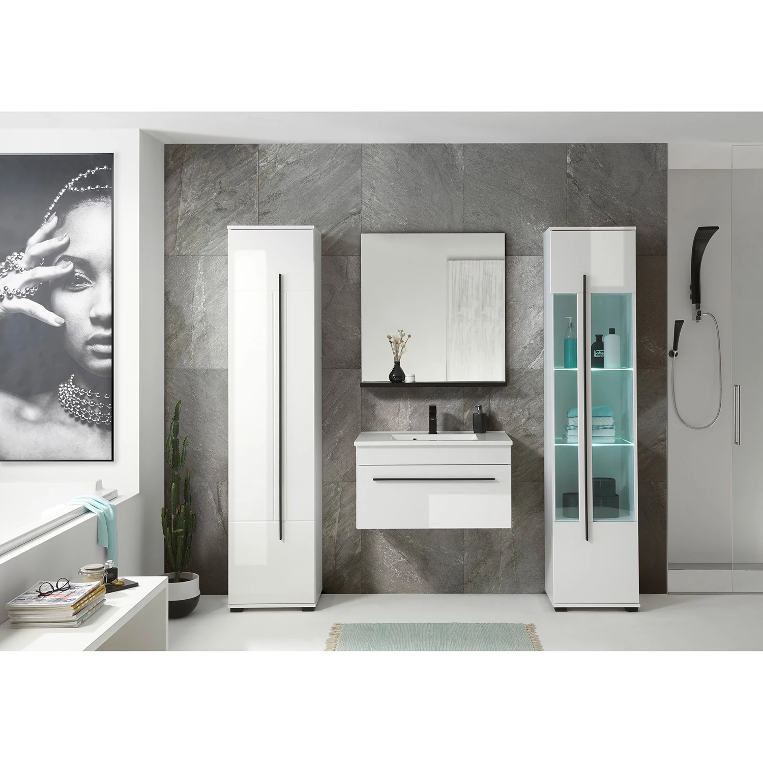 Roomscape Colonne de salle de bain Farson II - Blanc brillant - Butoir à droite 4 Roomscape Colonne de salle de bain Farson II - Blanc brillant - Butoir à droite – Image 2