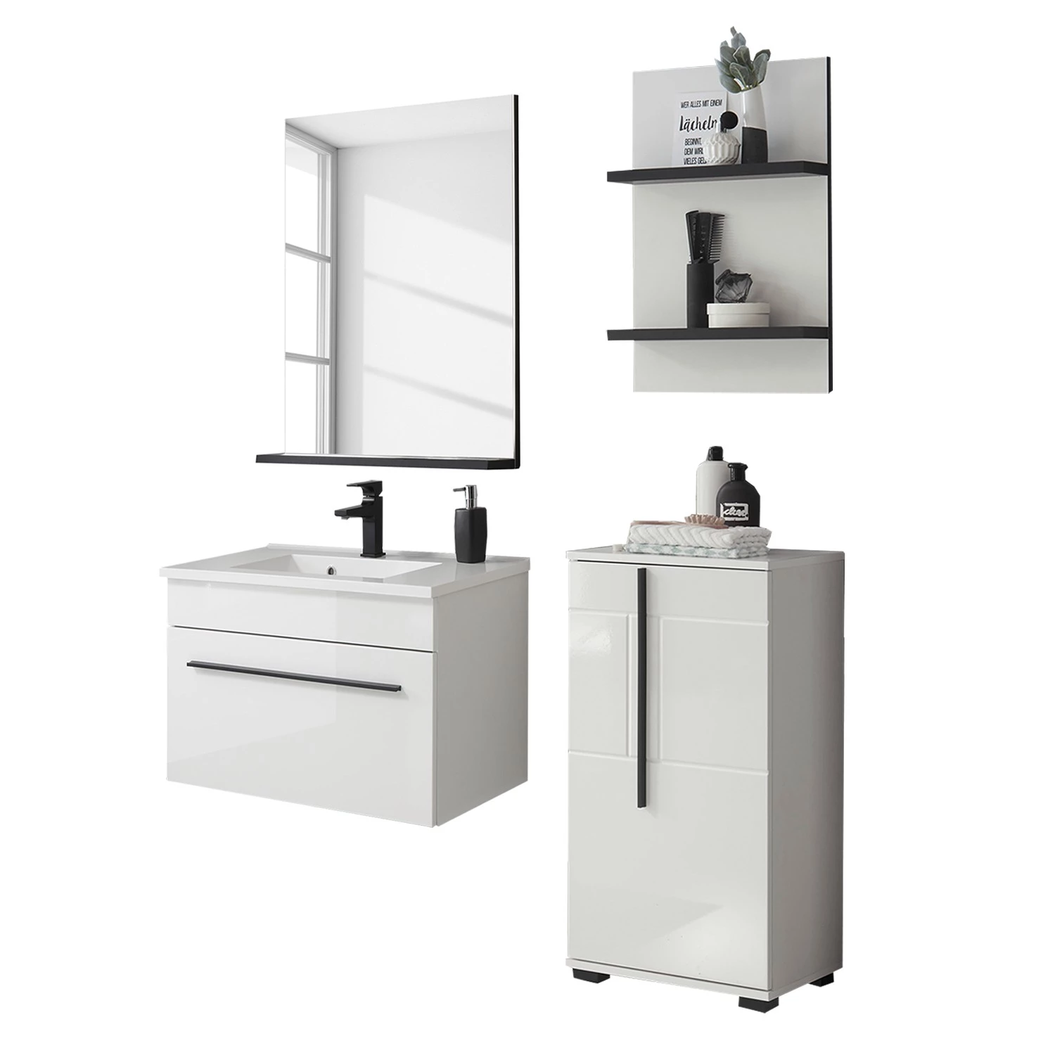 Roomscape Salle de bain Farson VI (4 éléments) - Blanc brillant 5 Roomscape Salle de bain Farson VI (4 éléments) - Blanc brillant – Image 3