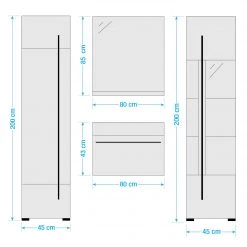 Roomscape Salle de bain Farson XIII (4 éléments) - Blanc brillant -Meubles de salle de bain Soldes 2022 1000305929 211118 065112000576 SKETCH DETAILS P000000001000305929 sketch