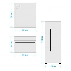 Roomscape Salle de bain Farson VII (3 éléments) - Blanc brillant -Meubles de salle de bain Soldes 2022 1000305933 211118 065111000556 SKETCH DETAILS P000000001000305933 sketch