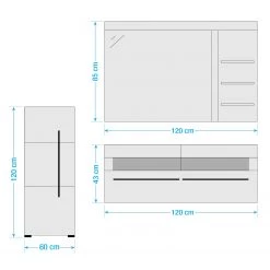Roomscape Salle de bain Farson XVII (3 éléments) - Blanc brillant -Meubles de salle de bain Soldes 2022 1000305934 211118 065112000577 SKETCH DETAILS P000000001000305934 sketch
