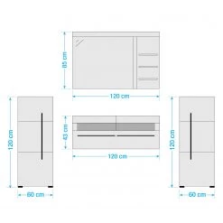 Roomscape Salle de bain Farson XVIII (4 éléments) - Blanc brillant -Meubles de salle de bain Soldes 2022 1000305935 211118 065112000578 SKETCH DETAILS P000000001000305935 sketch