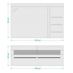 Roomscape Salle de bain Farson XV (2 éléments) - Blanc brillant -Meubles de salle de bain Soldes 2022 1000305938 211118 065112000581 SKETCH DETAILS P000000001000305938 sketch