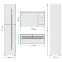 Roomscape Salle de bain Farson XXI (4 éléments) - Blanc brillant -Meubles de salle de bain Soldes 2022 1000305939 211118 065112000582 SKETCH DETAILS P000000001000305939 sketch