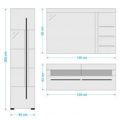 Roomscape Salle de bain Farson XX (3 éléments) - Blanc brillant -Meubles de salle de bain Soldes 2022 1000305942 211118 065112000583 SKETCH DETAILS P000000001000305942 sketch