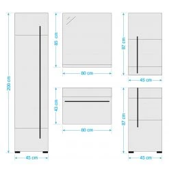 Roomscape Salle de bain Farson X (5 éléments) - Blanc brillant -Meubles de salle de bain Soldes 2022 1000305943 211118 065112000584 SKETCH DETAILS P000000001000305943 sketch