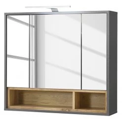 Giessbach Salle de bain Guardo II (4 éléments) - Avec éclairage intégré - Graphite / Imitation chêne sauvage -Meubles de salle de bain Soldes 2022 1000311840 220126 10020900031 DETAILS P000000001000311840