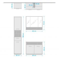 Giessbach Salle de bain Guardo III (3 éléments) - Avec éclairage intégré - Blanc -Meubles de salle de bain Soldes 2022 1000311852 220126 10021100500 SKETCH DETAILS P000000001000311852 sketch