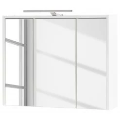 Schildmeyer Armoire de toilette Flag I - Éclairage intégré - Blanc - Largeur : 75 cm