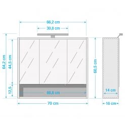 Schildmeyer Armoire de toilette Kent - Éclairage intégré - Vert forêt -Meubles de salle de bain Soldes 2022 1000334283 220302 500 SKETCH DETAILS P000000001000334283 sketch
