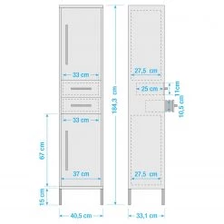 Schildmeyer Colonne de salle de bain Kent I - Vert forêt / Doré -Meubles de salle de bain Soldes 2022 1000334285 220302 500 SKETCH DETAILS P000000001000334285 sketch