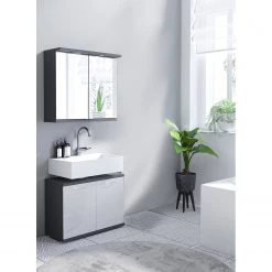 Loftscape Armoire de toilette Brodda - Avec éclairage - Anthracite -Meubles de salle de bain Soldes 2022 1000339927 220310 021 MOOD DETAILS P000000001000339927 mood