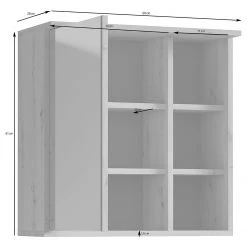 Norrwood Armoire de toilette Vendooren - Éclairage intégré - Imitation chêne artisan -Meubles de salle de bain Soldes 2022 1000341053 220315 500 SKETCH DETAILS P000000001000341053 sketch