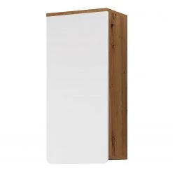 Trendteam Armoire murale Ciara - Blanc brillant / Imitation chêne artisan