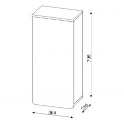 Trendteam Armoire murale Ciara - Blanc brillant / Imitation chêne artisan 9 Trendteam Armoire murale Ciara - Blanc brillant / Imitation chêne artisan -Meubles de salle de bain Soldes 2022 1000341065 220315 500 SKETCH DETAILS P000000001000341065 sketch