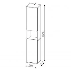 Trendteam Salle de bain Ciara III (3 éléments) - Blanc brillant / Imitation chêne artisan 17 Trendteam Salle de bain Ciara III (3 éléments) - Blanc brillant / Imitation chêne artisan -Meubles de salle de bain Soldes 2022 1000341069 220315 500 SKETCH DETAILS P000000001000341069 sketch