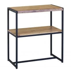 Ars manufacti Salle de bain Kaawo (2 éléments) - Acacia massif / Fer - Acacia / Noir - Largeur : 70 cm -Meubles de salle de bain Soldes 2022 1000341302 220427 045 DETAILS P000000001000341302